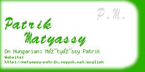 patrik matyassy business card